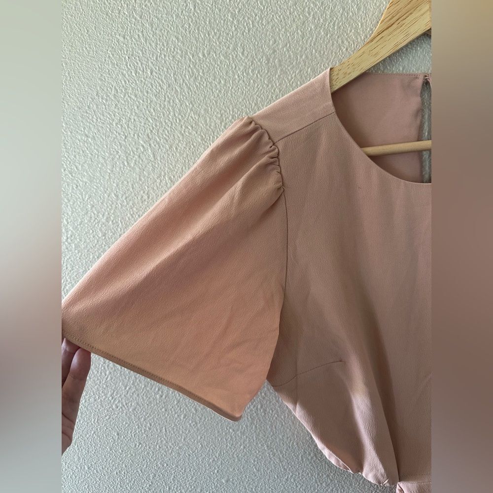 Abercrombie & Fitch Angel Sleeve Lightweight Cut Out Soft Pink Mini Dress XS - Picture 8 of 8